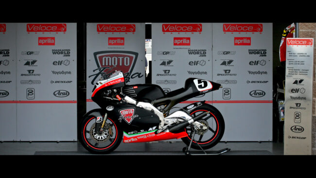 Team Veloce Aprilia with the Moto Forza Aprilia 250 at Miller Motosports Park SBK weekend