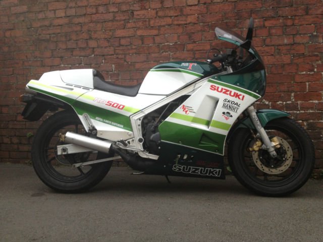 We don’t promote tobacco usage, but we like this one: Suzuki RG400 (UK)