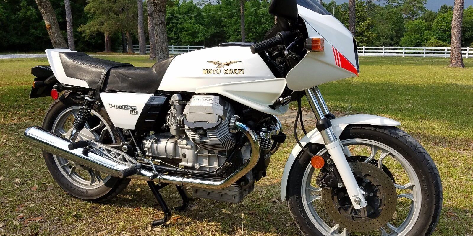 In White Satin 1983 Moto Guzzi Le Mans III with 3 364 miles Rare SportBikesForSale