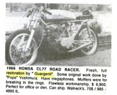 Original ad for 1966 CL77 Honda Road Racer